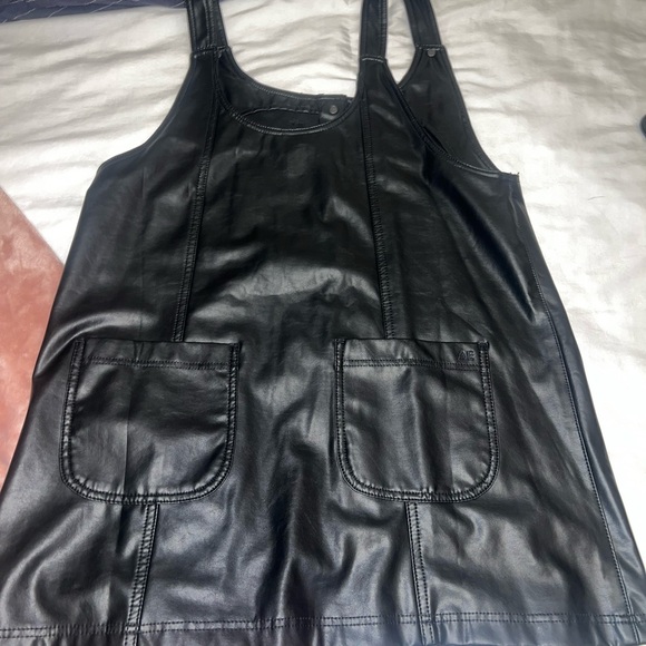 American Eagle Outfitters Black Faux Leather Dress - Picture 4 of 6